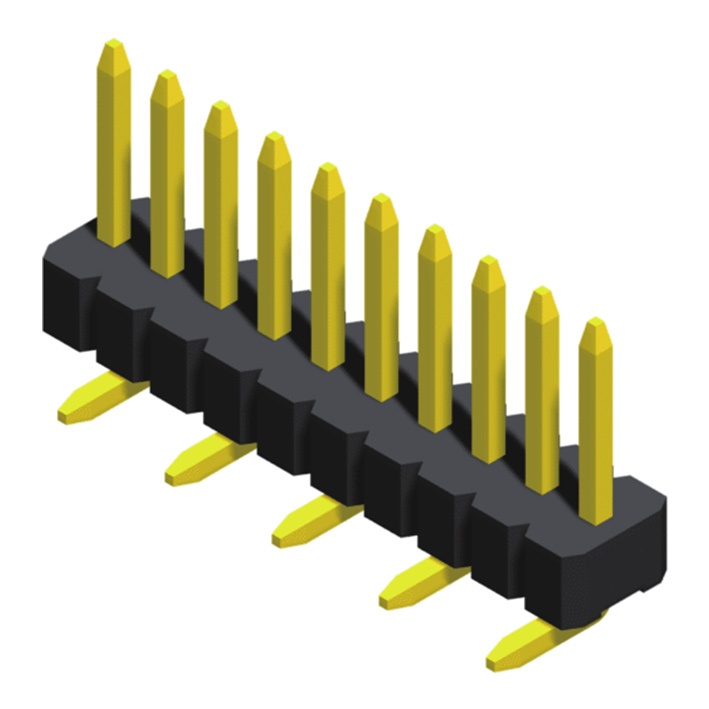 Pin Header 1.27mm SQ Pin=0.4mm 1 Row SMT Type