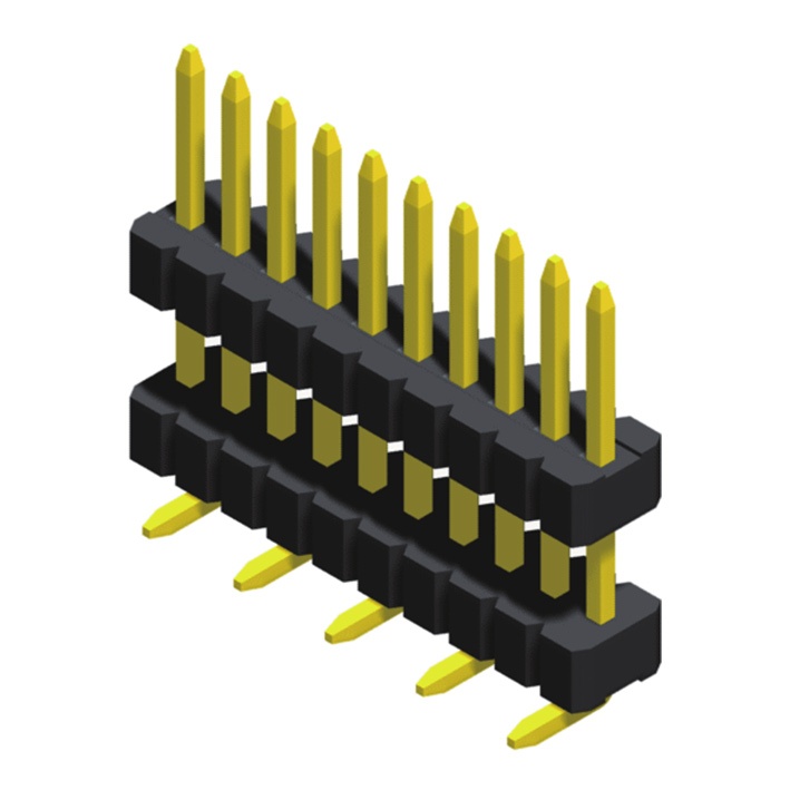 Pin Header 1.27mm SQ Pin=0.4mm 1 Row Stack SMT Type
