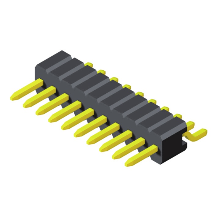 Pin Header 1.27mm SQ Pin=0.4mm 1 Row H=2.5mm SMT R/A Type