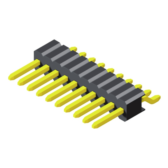 Pin Header 1.27mm SQ Pin=0.46mm 1 Row H=2.5mm SMT R/A Type