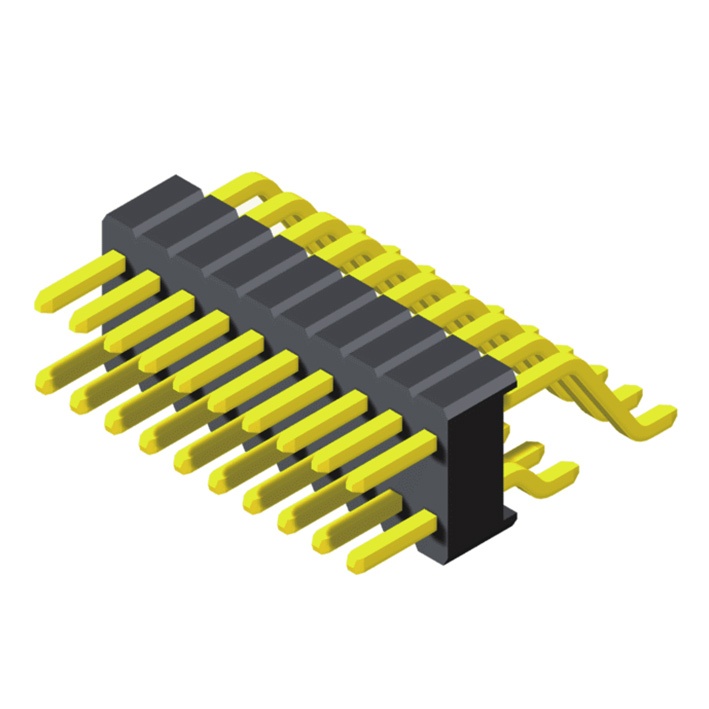 Pin Header 1.27mm SQ Pin=0.46mm 2 Row H=2.5mm SMT R/A Type