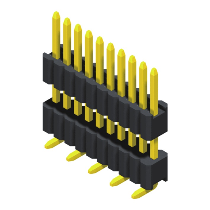 Pin Header 1.27mm SQ Pin=0.46mm 1 Row Stack SMT Type