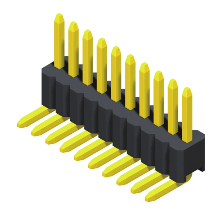 Pin Header 1.27mm SQ Pin=0.46mm 1 Row Right Angle Type
