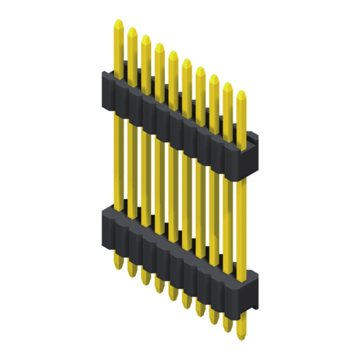 Pin Header 1.27mm SQ Pin=0.46mm 1 Row Stack Straight Type
