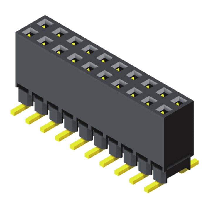 Female Header 2.0mm 2 Row H=6.35mm Elevated SMT Type