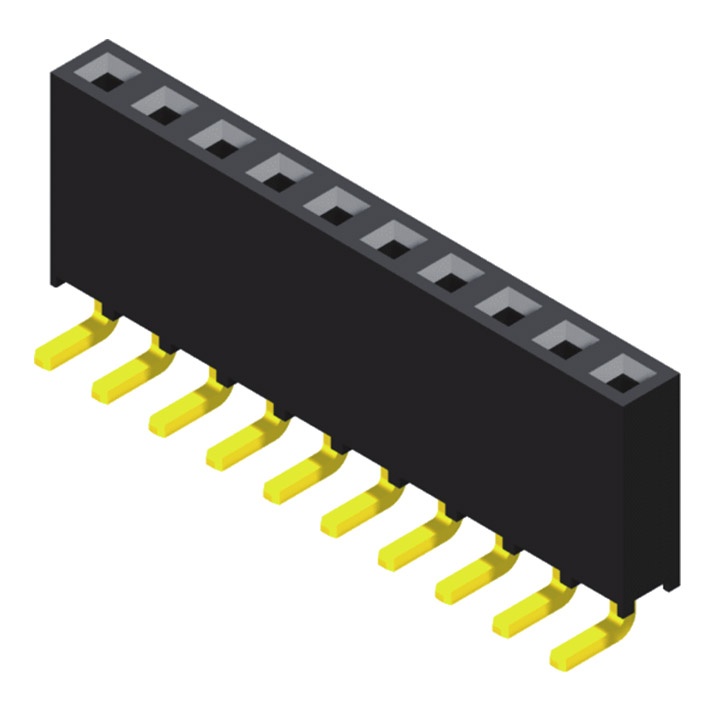 Female Header 2.0mm 1 Row H=6.35mm Right Angle Type