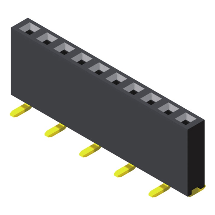 Female Header 2.54mm 1 Row H=8.5mm SMT Type