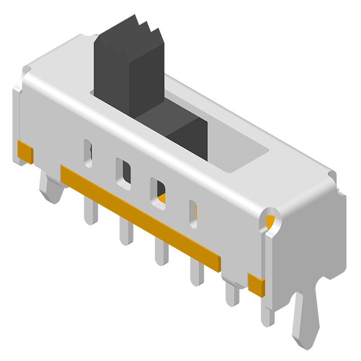 Slide Switch DIP 180° 6P H=7.7mm