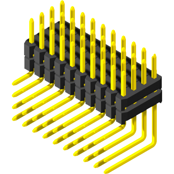 Pin Header 2.0mm 4 Row Stack Right Angle Type