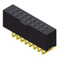 Female Header 2.54mm 2 Row H=8.5mm Right Angle Type With Bump