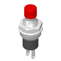 Push Button Switch 2P Panel Mount H=20.6mm Red